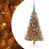 vidaXL Sapin de No&euml;l avec 150 LED avec support Dor&eacute; 120 cm PET