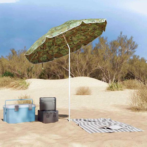 vidaXL Parasol de plage Camouflage 161 x 193 cm Polyester