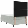 vidaXL Lit &agrave; ressorts avec matelas Gris clair 90 x 200 cm Velours