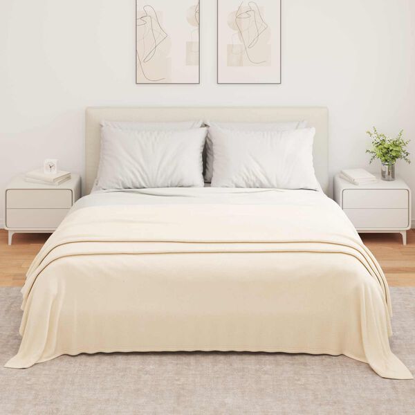 vidaXL Jet&eacute; Cr&egrave;me 350 x 270 cm Toison