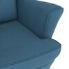 vidaXL Fauteuil &agrave; bascule &agrave; oreilles en velours bleu bois massif