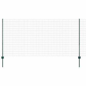 vidaXL Cl&ocirc;ture Euro avec poteau 25 x 1,2 m Acier recouvert de PVC Vert