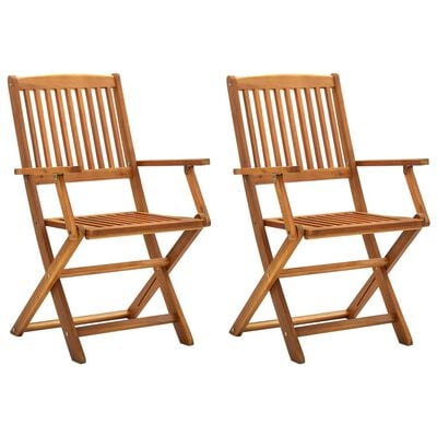 vidaXL Chaises pliables d'extérieur lot de 2 Bois d'acacia solide