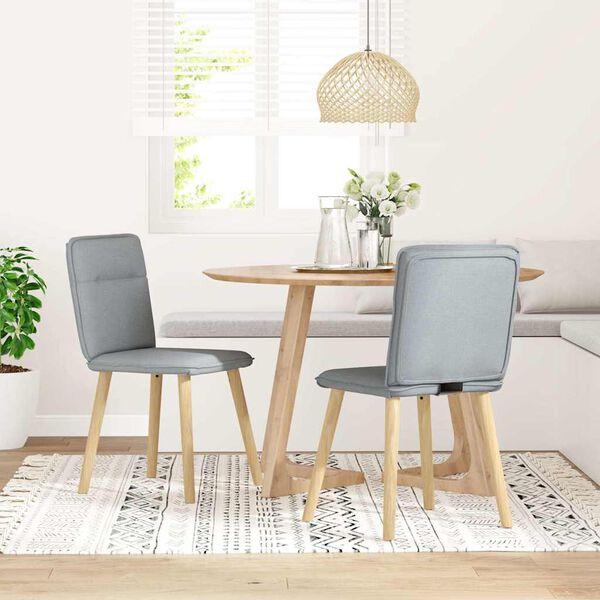 vidaXL Chaises &agrave; manger lot de 2 gris clair tissu