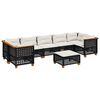 vidaXL Salon de jardin 8 pcs avec coussins noir r&eacute;sine tress&eacute;e