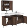 vidaXL Ensemble d'armoires de salle de bain 3 pcs ch&ecirc;ne marron