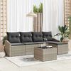 vidaXL Ensemble de Canap&eacute;s avec coussin 6 pcs Gris clair polyrotin