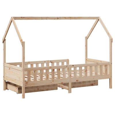 vidaXL Cadre de lit enfants avec tiroirs sans matelas 80x200 cm bois