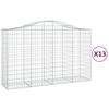 vidaXL Paniers &agrave; gabions arqu&eacute;s 13 pcs 200x50x120/140 cm Fer galvanis&eacute;