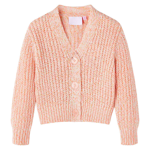 Cardigan pour enfants tricoté rose mélangé 116