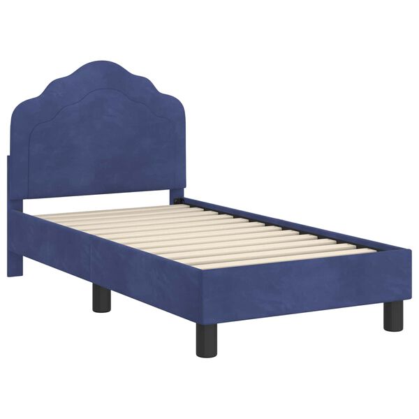 vidaXL Cadre de lit pour tout-petit avec t&ecirc;te de lit Bleu police