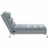 vidaXL Chaise longue de massage avec coussins gris clair tissu