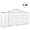vidaXL Paniers &agrave; gabions arqu&eacute;s 50 pcs 200x30x80/100 cm Fer galvanis&eacute;