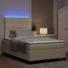 vidaXL Lit &agrave; ressorts avec matelas avec LED Cr&egrave;me 120 x 200 cm tissu