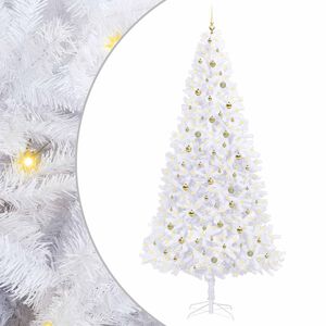 vidaXL Sapin de No&euml;l artificiel avec 300 LED Blanc 300 cm PVC et Acier