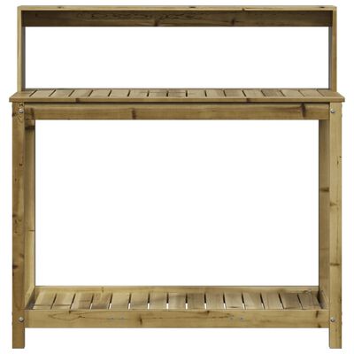 vidaXL Table de rempotage et étagères 108x50x109,5 cm bois massif pin