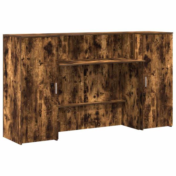vidaXL Bureau de r&eacute;ception ch&ecirc;ne fum&eacute; 180x50x103,5cm bois d'ing&eacute;nierie
