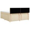 vidaXL Sommier &agrave; lattes de lit avec matelas Cr&egrave;me 200x200 cm Tissu