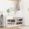 vidaXL Armoire &agrave; chaussures Blanc 110x34x61 cm Bois de pin massif