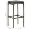 vidaXL Ensemble de bar de jardin 5 pcs et coussins R&eacute;sine tress&eacute;e Gris
