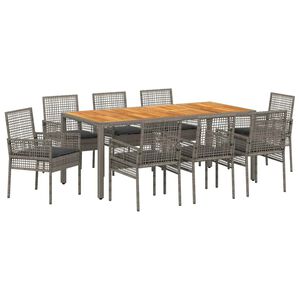 vidaXL Ensemble de salle &agrave; manger pour jardin 9 pc Gris polyrotin