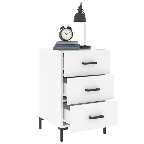 vidaXL Table de chevet blanc 40x40x66 cm bois d'ing&eacute;nierie