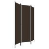 vidaXL Cloison de séparation 3 panneaux Marron 150x180 cm