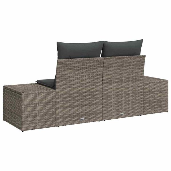 vidaXL Canapé de jardin Gris 123 x 62 x 69 cm polyrotin