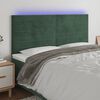 vidaXL T&ecirc;te de lit &agrave; LED Vert fonc&eacute; 180x5x118/128 cm Velours