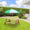 Axi House Table Picnic Nick Brun avec Parasol Vert Blanc
