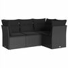 vidaXL Salon de jardin 4 pcs avec coussins noir r&eacute;sine tress&eacute;e