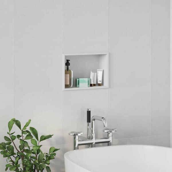 vidaXL Niche de Douche Blanc 30 x 20 x 9.5 cm Acier inoxydable
