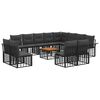 vidaXL Ensemble de canap&eacute;s d'ext&eacute;rieur 13 pc Noir et Gris fonc&eacute;