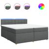 vidaXL Sommier &agrave; lattes de lit avec matelas Gris fonc&eacute; 200x200cm Tissu
