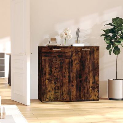 vidaXL Buffet Chêne fumé 80x36x75 cm Bois d'ingénierie