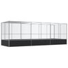 vidaXL Voli&egrave;re avec extension argent&eacute; 625x207x212 cm acier