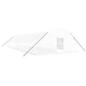 vidaXL Serre avec cadre en acier blanc 96 m&sup2; 16x6x2,85 m