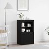 vidaXL Buffet LED Noir 60 x 37 x 100 cm Bois d'ing&eacute;nierie