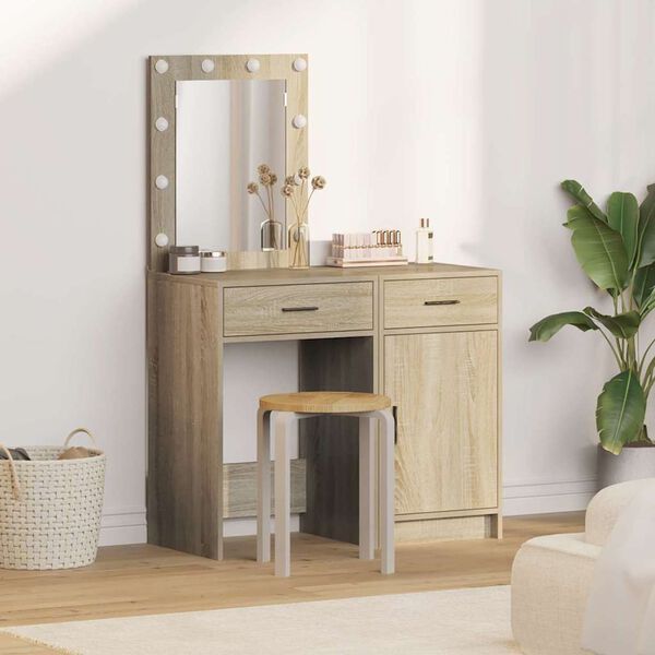 vidaXL Table de Toilette avec tiroir 2 pcs Marron 50 x 41 x 135 cm