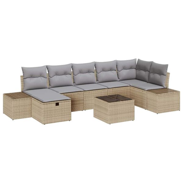 vidaXL Ensemble de Canap&eacute;s avec coussin 7 pcs polyrotin