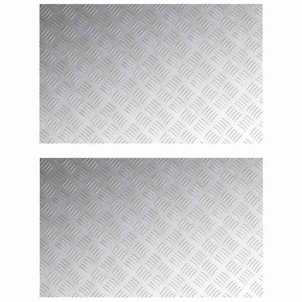 vidaXL Nez de marche Rectangulaire 2 pcs Argent&eacute; 80 x 50 cm Aluminium