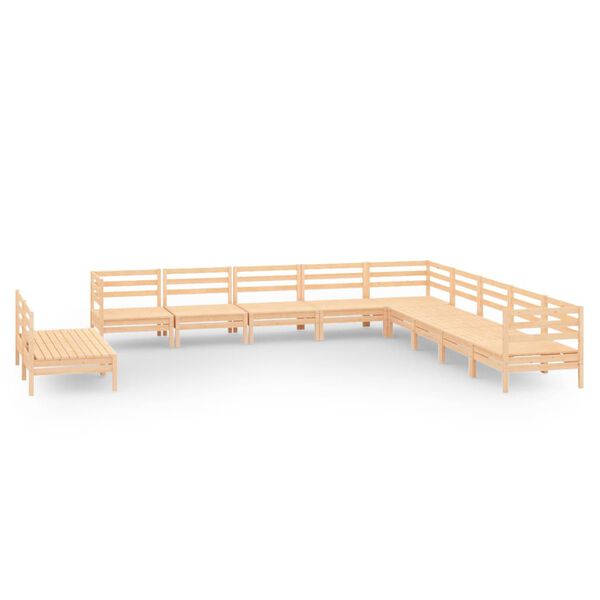vidaXL Salon de jardin 11 pcs Bois de pin massif