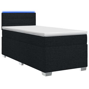 vidaXL Lit de box spring avec matelas et LED Noir 90 x 190 cm Tissu