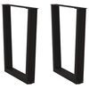 vidaXL Pieds de table &agrave; manger en forme de V, 2 pi&egrave;ces, noir, 70 x (72-73,3) cm, acier