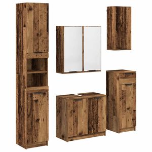 vidaXL Ensemble de mobilier de salle de bain 5 pc Bois ancien