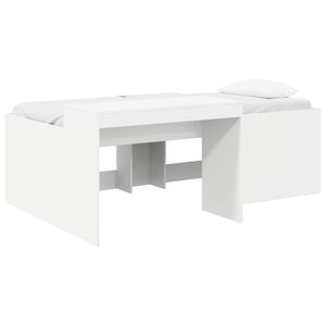 vidaXL Lit haut pour enfants avec bureau Blanc 80 x 200 cm