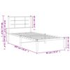 vidaXL Cadre de lit m&eacute;tal sans matelas avec t&ecirc;te de lit noir 90x200 cm