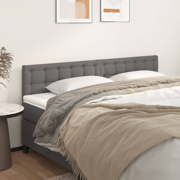 vidaXL T&ecirc;tes de lit Gris 160x5x78/88 cm Similicuir