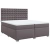 vidaXL Sommier &agrave; lattes de lit avec matelas Gris 200x200 cm Similicuir