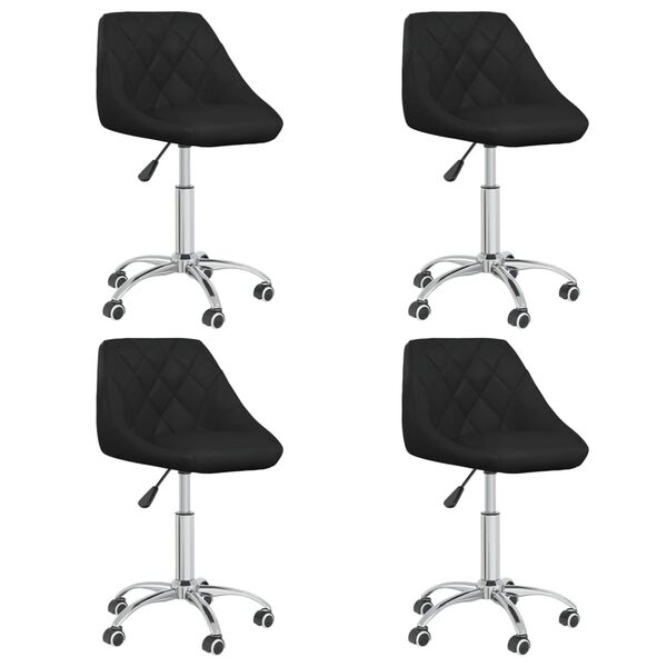 vidaXL Chaises pivotantes &agrave; manger lot de 4 Noir Similicuir